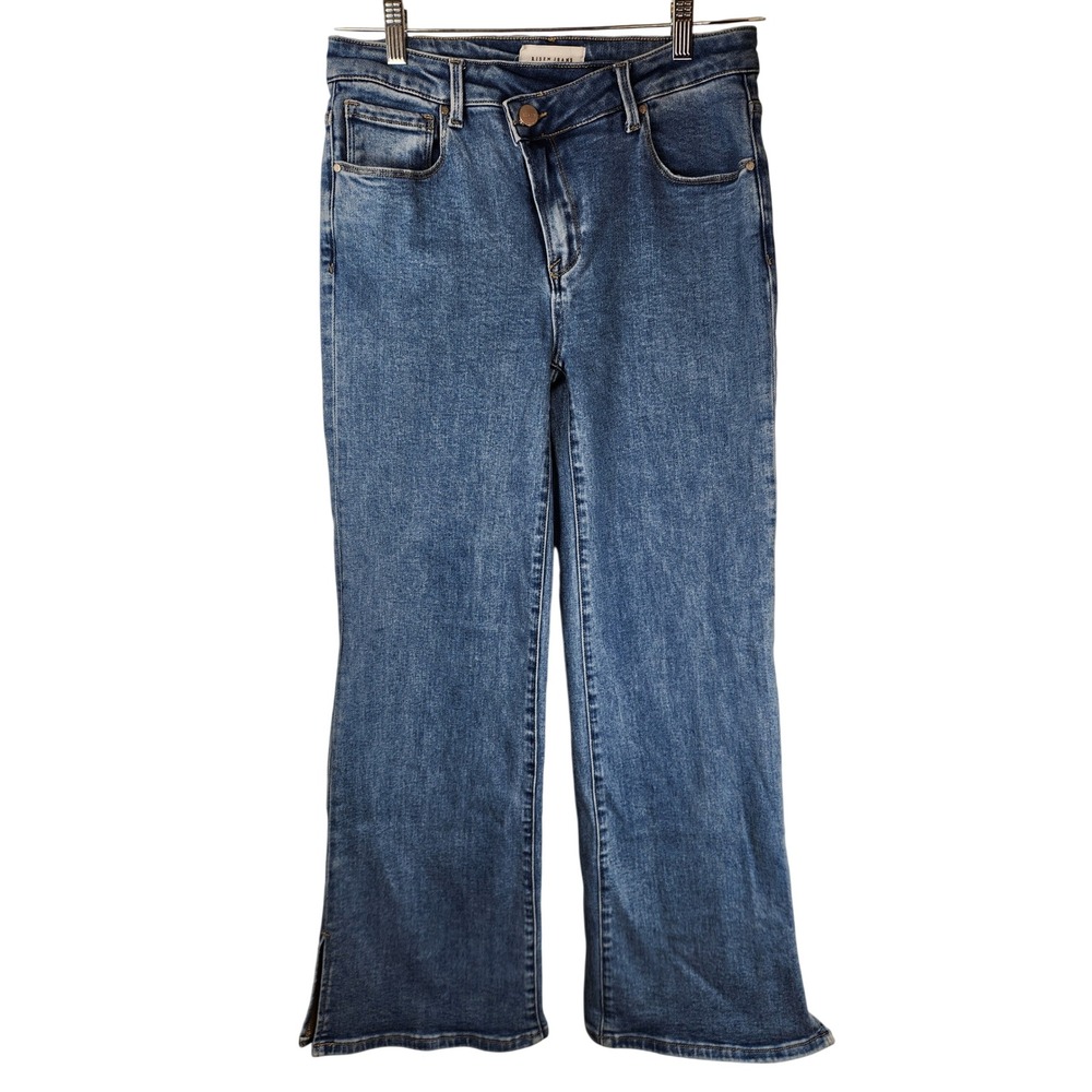 Risen Jeans Womens 11/30 Medium Wash Crossover Fly Wide Leg Denim RDP5681